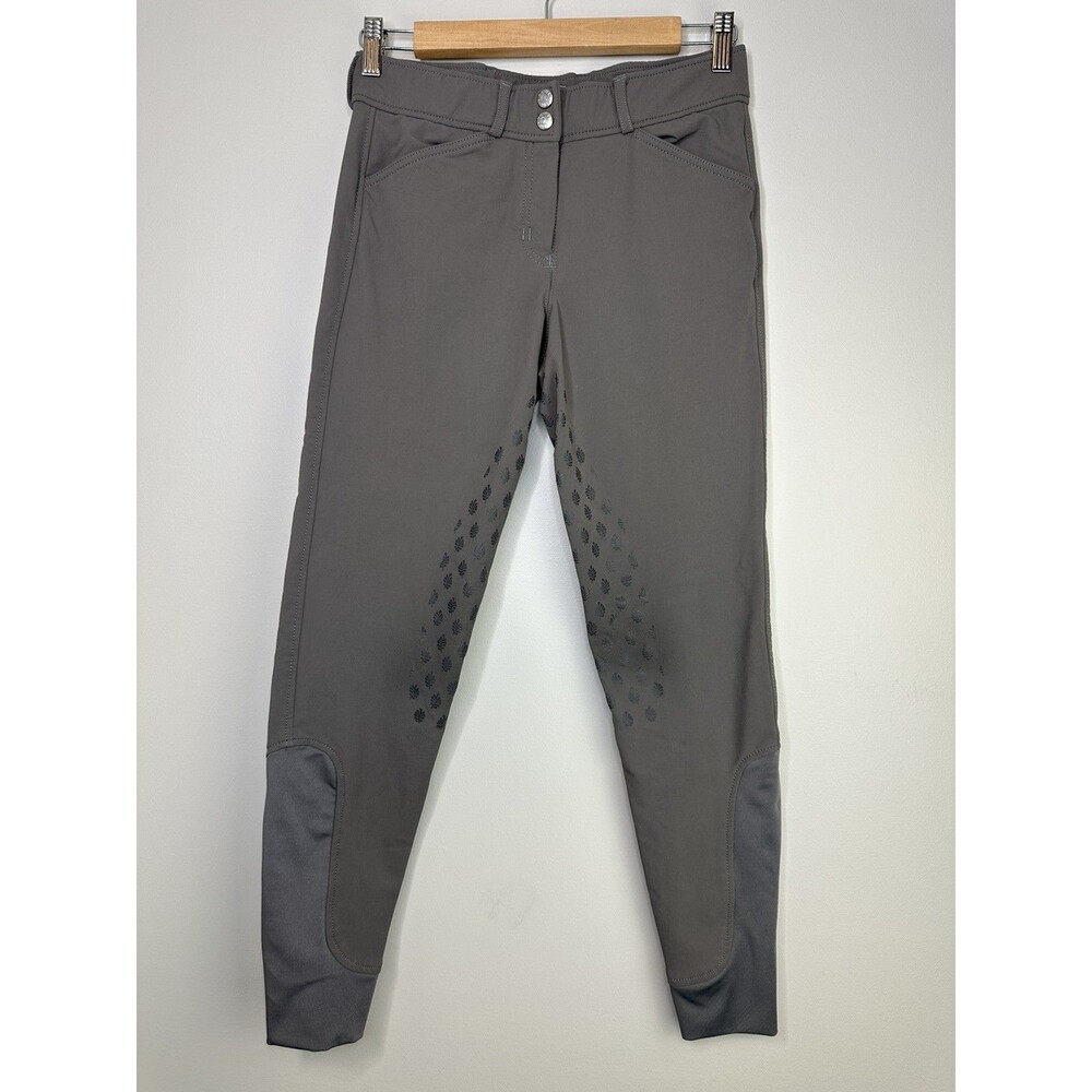 Dover Saddlery Breeches Women Size 26 Gray Full Seat Silicone Grip Riding Pants